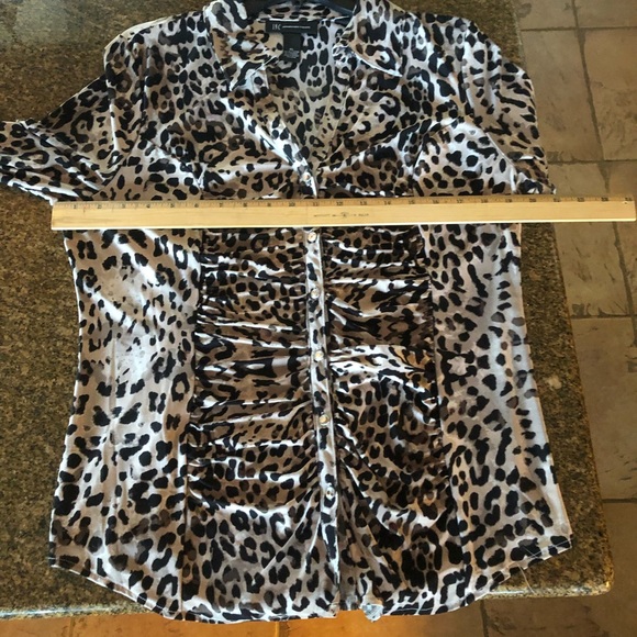 INC. Buttoned-down Animal Print Top - Size XL - Picture 6 of 7